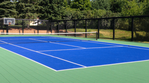 Tennis court installation