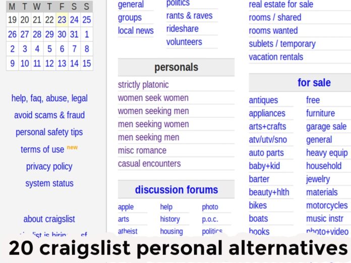 20 Craigslist personal alternative websites online